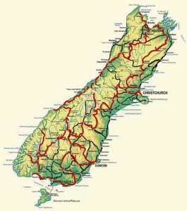 South Island Tour Map